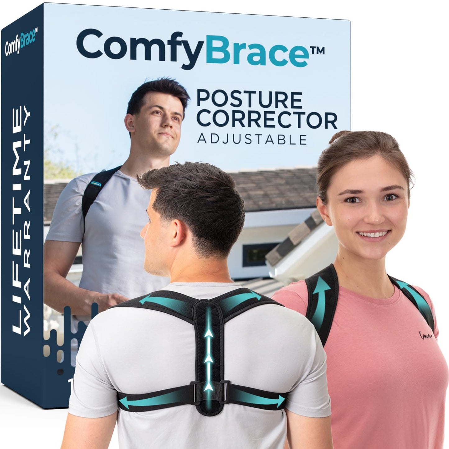 ComfyBrace Adjustable Posture Corrector – Breathable Back & Spine Support for Pain Relief