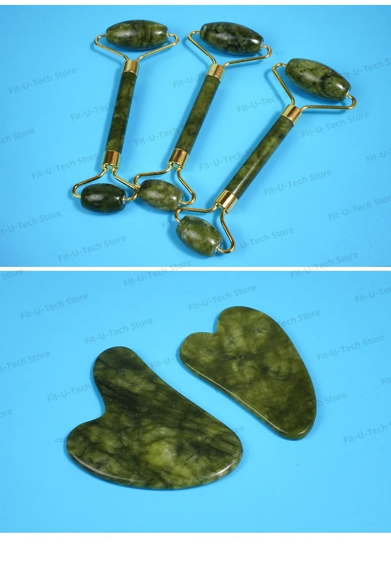 Jade Scraping Facial Massage Beauty Tool Natural Jade Scraping Board Roller Massager Law Tattoo Eye Beauty Bar